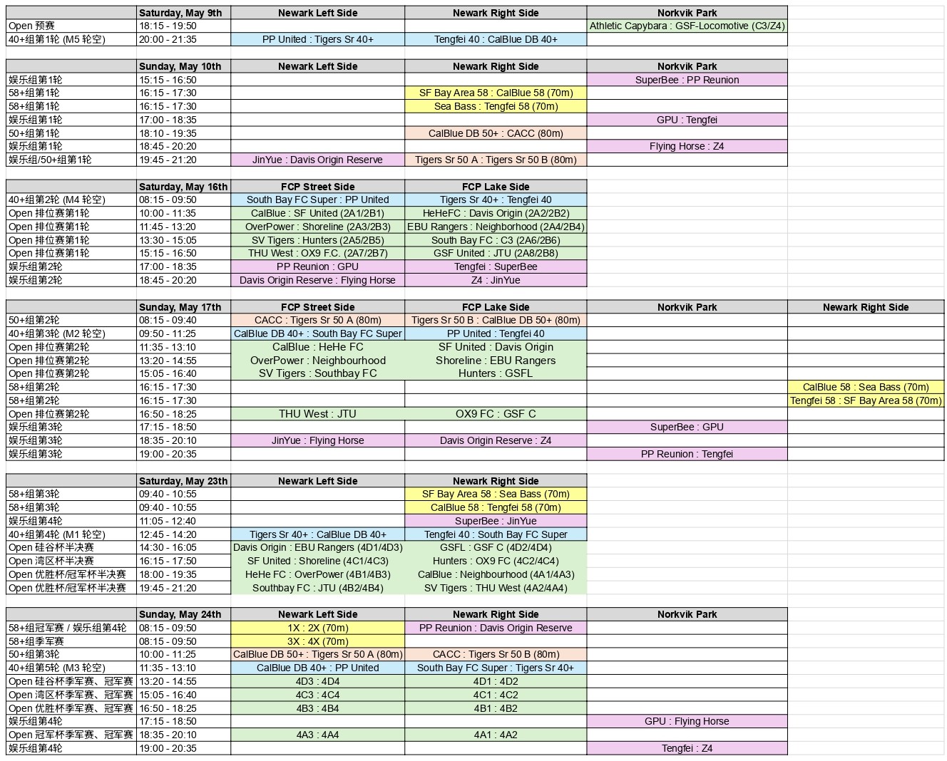 schedule